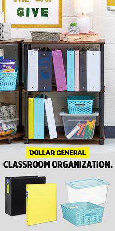 the dollar general classroom organization is on display