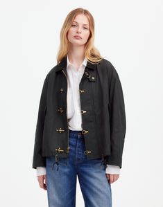 Regular fit. Body length: 23 5/8'. Shell: 100% cotton. Lining: 100% cotton. Spot clean. Imported. Military Style Fashion, Madewell Jacket, Gift Inspo, Fall Clothing, Style Inspiration Fall, Car Coat, Minimalist Wardrobe, Fit Body, Military Style