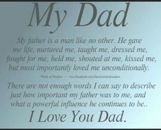 an image of a father's day card with the words, i love you dad