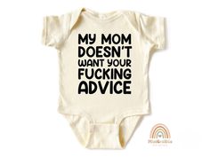 🎉 Looking for a bold, funny, and unique baby gift? 🎉 Our "My Mom Doesn't Want Your Advice" baby bodysuit is the perfect choice for parents who love humor and a touch of sarcasm! Crafted with soft, breathable cotton, this bodysuit is designed for comfort and style. Whether it's for a baby shower, newborn announcement, or a gift for a trendy mom and dad, this hilarious onesie will steal the show. Available in multiple sizes for baby boys and girls, it's ideal for creating memorable laughs and unforgettable moments. ❤️ ✨ Why You'll Love It: Premium quality cotton for ultimate comfort. Durable and fade-resistant print. Perfect for funny baby announcements or sarcastic gifts. A great conversation starter at any baby shower! 💡 Care Instructions: Machine washable on gentle cycle. Tumble dry lo Funny Baby Announcements, Funny Baby Shower Themes, Announcement Outfit, Shower Care, Funny Baby Onesie, Newborn Announcement, Unique Baby Gift, Love Humor, Funny Baby Clothes