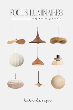 the cover of focus luminaire's catalogue, featuring hanging lanterns and lamps