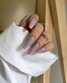 Grey Nails, Edgy Nails, Long Acrylic Nails Coffin, Ballerina Nails, Acrylic Nails Coffin Short, Fire Nails, Pretty Acrylic Nails