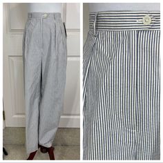 New With Tags! Ralph Lauren Vintage Pinstripe High Waisted Pants. Vintage Yet On Trend. High Waist. Pleated. Pockets. Cuff Legs. Lined. Vintage Size 12p. Fits More Like A 6 Ankle Length Or Petite. Elegant Ralph Lauren Spring Pants, Ralph Lauren Summer Pants, Ralph Lauren Straight Leg Spring Bottoms, Ralph Lauren Straight Leg Bottoms For Summer, Ralph Lauren Summer Straight Leg Bottoms, Ralph Lauren Wide Leg Bottoms For Spring, Casual Ralph Lauren Summer Pants, Fitted Ralph Lauren Bottoms For Summer, Ralph Lauren White Fitted Bottoms