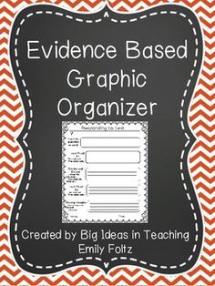 an orange and white chevron background with the words evidence based graphic organizer on it