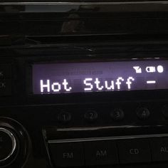 a radio with the words hot stuff on it