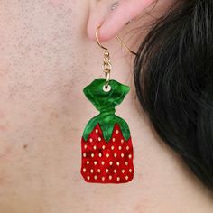 Berry Sweet – Affordable Earrings :) Weird Earrings Aesthetic, Alt Clothing, Clay Things, Handmade Paint, Paint Strokes