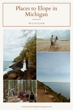 Elopement locations in Michigan Wedding Spots, Michigan Elopement, Wedding Michigan, Where To Elope, Airbnb Wedding, Lake Michigan Beaches, Grand Rapids Wedding