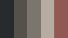 the color palette is brown, black and grey with some red on it's left side