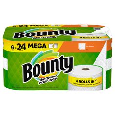 a roll of bounty toilet paper on a white background