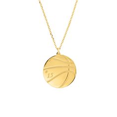 This stunning necklace is the perfect accessory for any basketball fan! Made from 9k or 14k high- quality gold, it features a detailed basketball charm that is sure to turn heads. The necklace can be customized with your number. Order yours today and show your love for basketball! The length of the chain is 40-45cm( 16-18 inches) The pendant diameter is 15mm FREE WORLDWIDE SHIPPING: Free international shipping with Fedex International. Jordan Necklace, Stephan Curry Necklace, Kendra Scott Basketball Necklace, Cute Basketball Necklace, Sporty Personalized Necklaces For Sports, Basketball Necklace, Personalized Pendant, Stunning Necklace, Baskets