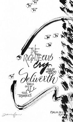 an ink drawing with the words righteous and beloved written on it