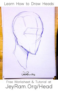 an image of a drawing with the title learn how to draw heads