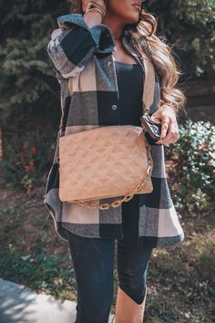 Louis Vuitton Outfit Ideas, Buffalo Plaid Jacket, Louis Vuitton Bag Outfit, Louis Vuitton Outfit, Shacket Outfit, The Sweetest Thing, Deer Valley, Sweetest Thing, Fall Wear