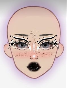 Makeup Chart, Makeup Pattern, Eyeliner Graphic, Ig Makeup, Makeup Charts, Scene Makeup, Creepy Halloween Makeup