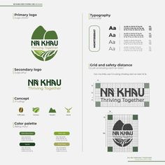 the logos for different companies are shown in this graphic design guide, which includes green and white