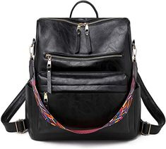 Amazon.com: Bageek Black Backpack Purse for Women, Women Fashion Backpack Purse Anti-theft Backpack Convertible PU Leather Ladies Rucksack Handbags and Shoulder Bag Womens Rucksack, Fanny Pack Fashion, Waterproof Crossbody Bag, Vegan Leather Backpack, Leather Backpack Purse, Pu Bag, Pu Leather Bag, Leather Rucksack, Leather Travel Bag