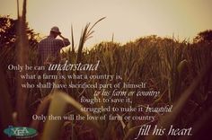 a man standing in the middle of a field with a quote on it that says, only he can't understand what this country is