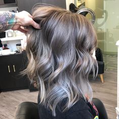 Grown Out Highlights, Grey Hair Transformation, Grey Hair Color, Hair Color And Cut, T B