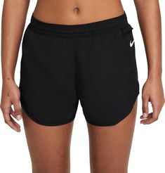 Fit & Design: Athletic fit running shorts Side slits provide added breathability Zippered side pocket is large enough to hold your phone Internal drop-in pocket can stash a card or key Nike® Swoosh logo on left side Elastic waistband with internal drawcord for a custom fit Technology: Nike® Flex fabric stretches with your body Dri-FIT® technology moves moisture away from the skin to keep you dry and comfortable Additional Details: Inseam: 3” Not intended for use as Personal Protective Equipm White Nike Pros, Grey Nike Shorts, Teal Nikes, Black Nike Shorts, Nike Pro Spandex, Workout Stuff, Nike Tempo, Womens Black Shorts, Nike Swoosh Logo