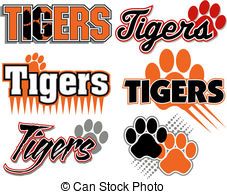 an assortment of tigers logos and emblems on a white background stock photo, royalty