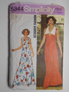 a woman's dress pattern is shown on the front and back of a sewing book