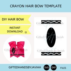 the diy hair bow is shown in black and pink