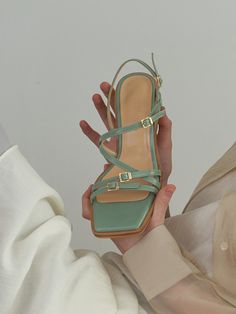 Editor's NotesOI PAINTED's shoes are timeless and classic.- Light-weighted- Eye-catching multiple buckle detail- Square toe design- Feminine and minimal styleMeasurements(in.)- Size: KR 225MM (US 5.5) ~ KR 250MM (US 8)- Heel Height: 1.97in.*Fits true to size.Composition & Care- Cow leather- Lining: Synthetic Leather- Outsole: Rubber- Avoid direct heat and moisture- Professional cleaning is recommendedDesigner- by OI PAINTED Women Shoes Photoshoot, Shoes Photoshoot, Heel Sandals Outfit, Shoes Fashion Photography, Trending Heels, Fashion Nova Shoes, Green Sandals, Shoes Photography, W Concept