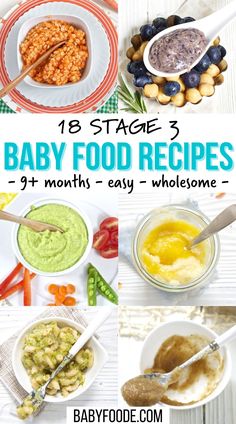 baby food recipe collage with text overlay