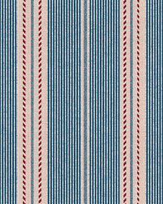 a blue and red striped fabric