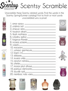 the contents of a scenty scrambler are shown in this printable activity sheet