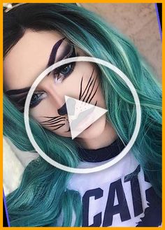 Halloween Makeup Ideas: Cat Makeup for Halloween halloween makeup 7 15+ | halloween makeup | 2020 Cat Makeup For Halloween, Halloween Garden Decorations, Cat Halloween Makeup, Makeup For Halloween, Creepy Halloween Costumes, Halloween Costumes For 3, Halloween Pumpkins Painted