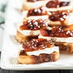 several pieces of bread with jam on them