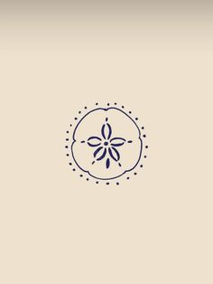 an image of a flower in the middle of a circle on a beige background with dots