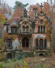 an old abandoned house in the woods