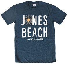 Details Short sleeve, crew-neck t-shirt Ribbed, tagless collar with interior taping Standard fit Style and Team Spirit Screen-printed graphics Additional Details Machine washable Jones Beach, Beach T Shirt, Area Codes, Beach T Shirts, Fit Style, Long Island, Team Spirit, Neck T Shirt, Fun Sports