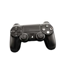 a black game controller on a white background