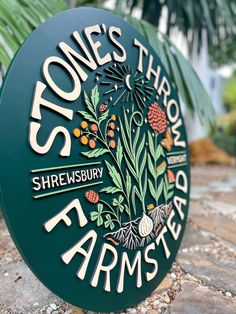 there is a sign that says stone's throw farm