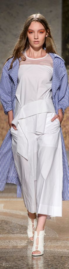 Spring 2017 Ready-to-Wear Maryling Two Pieces, Shirt Dress, Ready To Wear, Blue And White, Blue, How To Wear