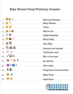 the baby shower info sheet is shown in this screenshote image, and it shows its