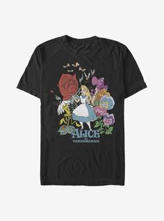 Alice In Wonderland Shirts, Alice In Wonderland Flowers, Alice In Wonderland Print, Disney Alice In Wonderland, T Shirt Image, Disney Alice, Graphic Tee Design, Disney Tshirts, Men's Graphic T Shirt