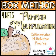 These fall activities are fun math practice that will help your students master the box method multiplication strategy for multi-digit numbers. This also looks amazing as a hallway display for your upper elementary math classroom. Math worksheets and graphic organizers provide additional support and practice opportunities.1-digit x 2-digit factors1-digit x 3-digit factors1-digit x 4-digit factors2-digit x 2-digit factorsIn this resource, you get 40 pages of pumpkin themed practice pages. These p Fall Math Bulletin Boards, Box Method Multiplication, Pumpkin Math Activities, 4th Grade Multiplication, Elementary Math Lessons, October Math, Fall Math Activities, Halloween Math Activities, Elementary Math Classroom