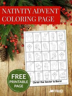 a printable nativity activity page for kids to color and play on the christmas tree