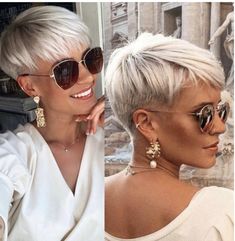 Shaved Hairstyles, Choppy Haircuts, Short Silver Hair, Short Hair Undercut, Blonde Pixie Haircut, Pixie Hair