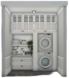 an image of a laundry room with washer and dryer in the closet area