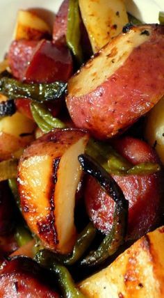 a close up of food on a plate