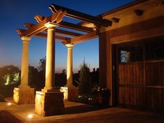 Image of architecture lit-up with NiteLites outdoor lighting. Portico Lighting, Back Garden Ideas, Back Gardens, Back Garden