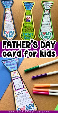 Father's Day Tie Card (FREE Printable) Easy Father’s Day Crafts For Preschool, Father’s Day Crafts For Kindergarteners, Fathers Day Primary Gifts, Fathers Day Tie Crafts For Kids, Kids Church Fathers Day Craft, Sunday School Craft Fathers Day, Diy Father's Day Craft, Father’s Day Gift Diy Preschool, Easy Father’s Day Craft Ideas