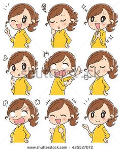 Illustration Art Kids, Creative Drawing Prompts, Anatomy Sketches, Pop Art Design, Cartoon Faces, Line Sticker, Illustration Girl, Stickers Online