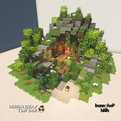 Minecraft Island Shape Ideas, Minecraft Profession Houses, Minecraft Garden Ideas Design, Panda Enclosure Minecraft, Trees In Minecraft, Minecraft Trees Design, Minecraft Fantasy Village, Minecraft Garden