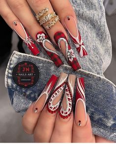 Christmas Classy Nails, Dope Christmas Nails, Red Christmas Nail, Christmas Nail Designs Acrylic, Plaid Nail Art, Christmas Nail Ideas, Xmas Nail Art